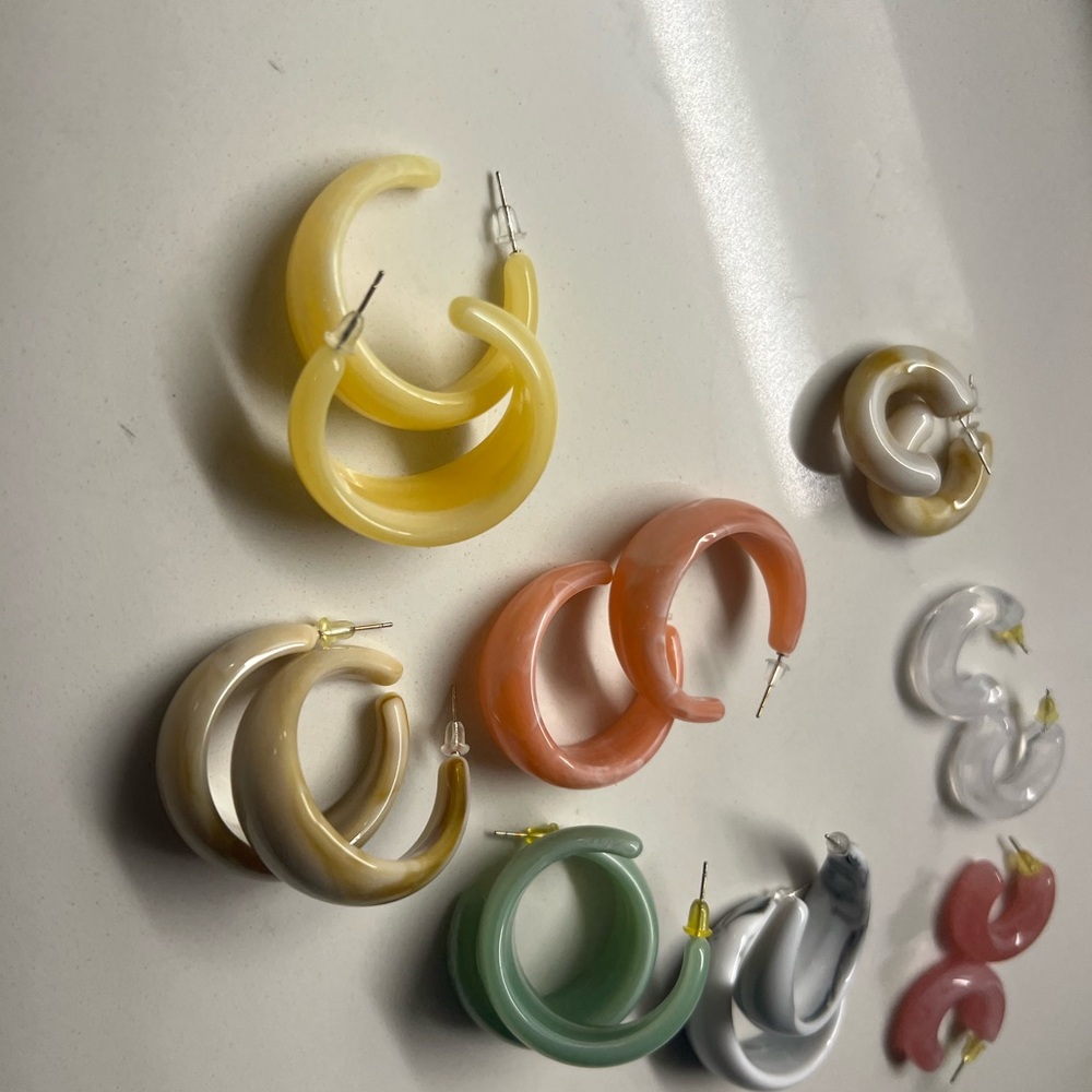 Colorful Hoop Earrings Set